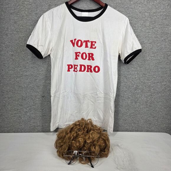 SPIRIT ADULT NAPOLEON DYNAMITE COSTUME SIZE SMALL – T-SHIRT, WIG & GLASSES - Picture 4 of 10